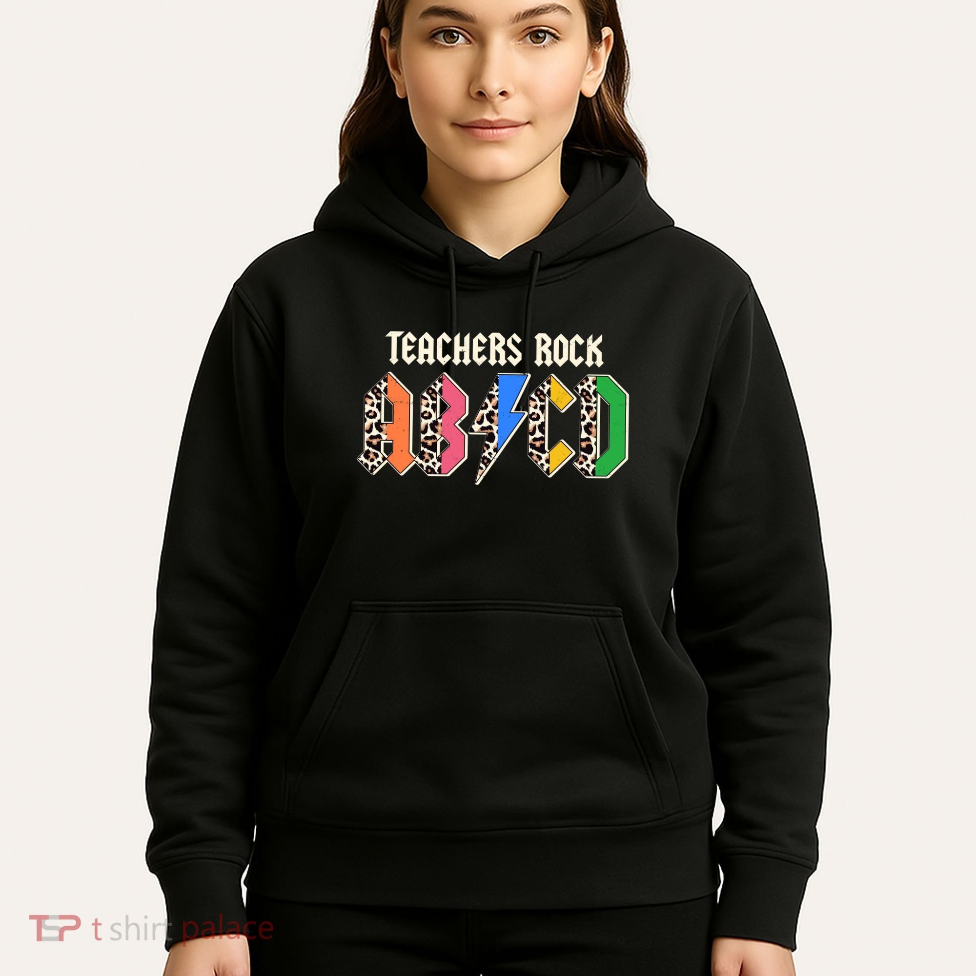 Funny Teachers Rock ABCD Rocker Hoodie