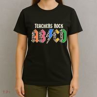 Funny Teachers Rock ABCD Rocker T-Shirt thumb 4