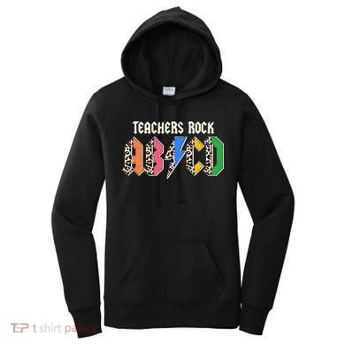 Funny Teachers Rock ABCD Rocker Women's Hoodie