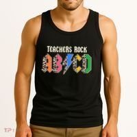 Funny Teachers Rock ABCD Rocker Tank Top thumb 3
