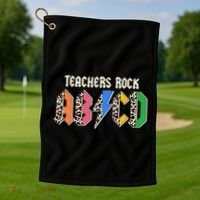 Funny Teachers Rock ABCD Rocker Golf Towel thumb 1