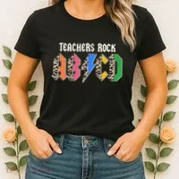 Funny Teachers Rock ABCD Rocker Women's T-Shirt thumb 2