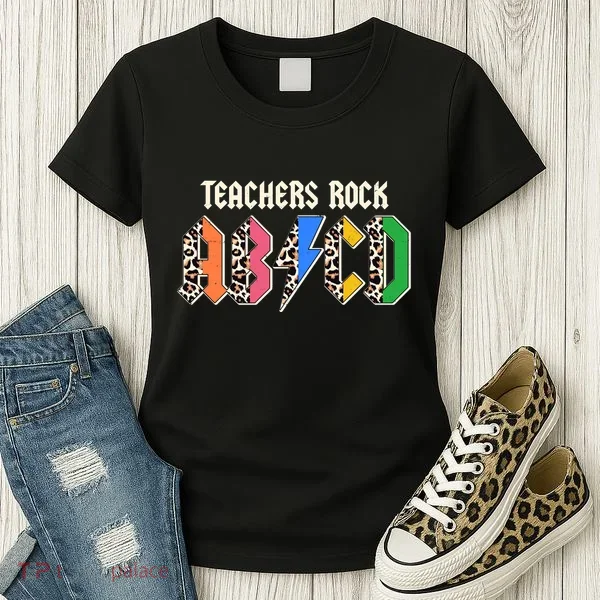 Funny Teachers Rock ABCD Rocker Women's T-Shirt