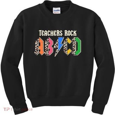 Funny Teachers Rock ABCD Rocker Kids Sweatshirt