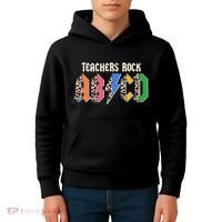 Funny Teachers Rock ABCD Rocker Kids Hoodie thumb 4