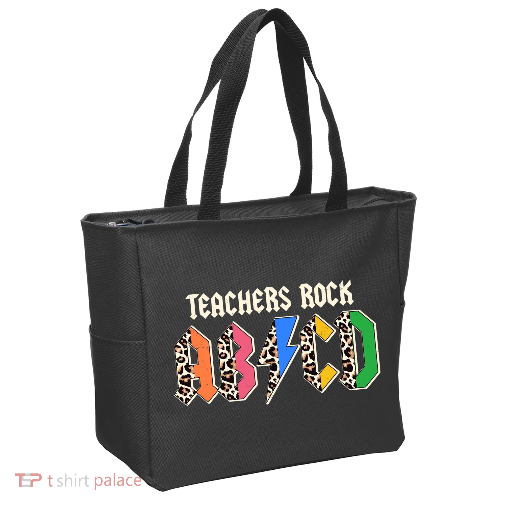 Funny Teachers Rock ABCD Rocker Tote Bag