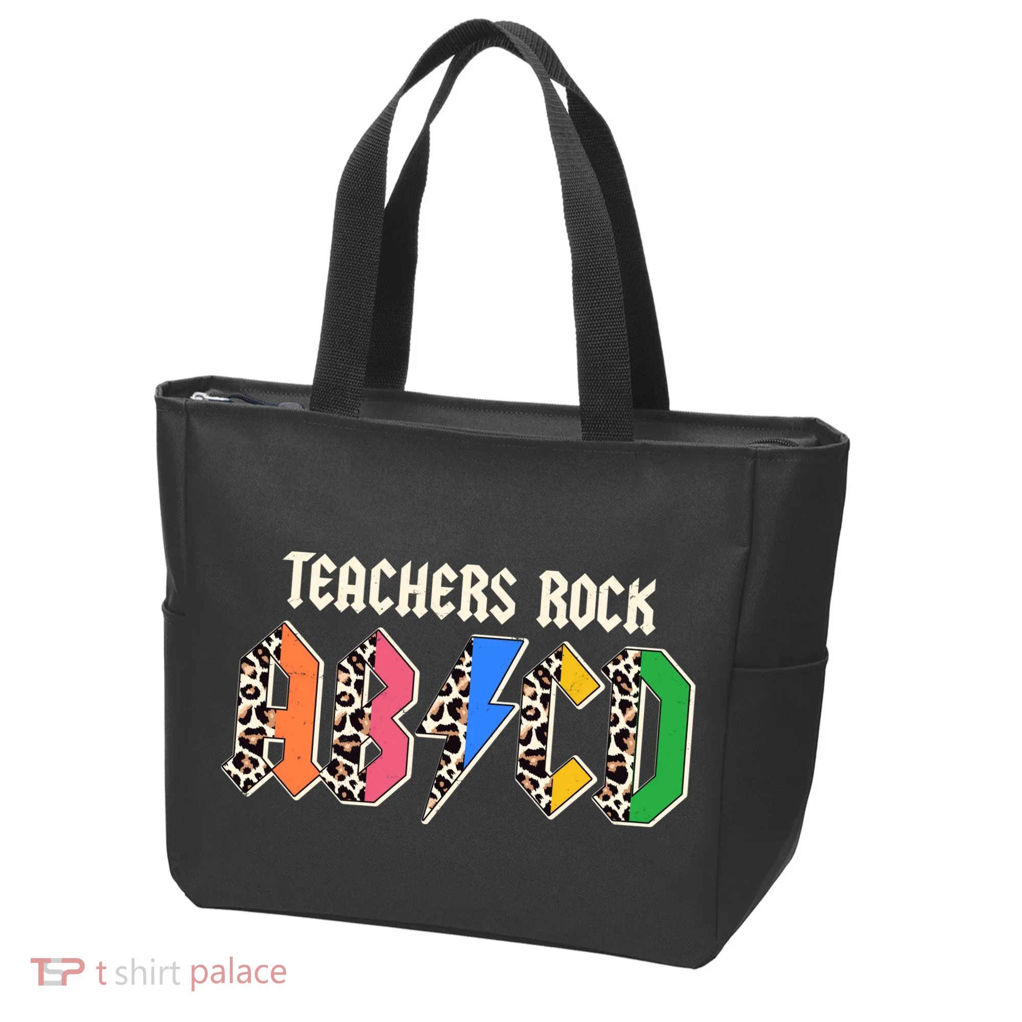 Funny Teachers Rock ABCD Rocker Tote Bag