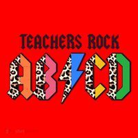 Funny Teachers Rock ABCD Rocker Santa Hat thumb 1