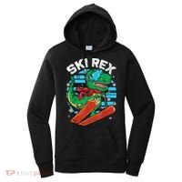 Funny Tyrannosaurus Rex Dinosaur Girls Boys Skiing SKI REX TShirt Women's Hoodie thumb 0