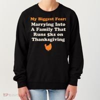 Funny Thanksgiving Running Turkey Trot Marrying Into Family Gift Women's Sweatshirt thumb 0