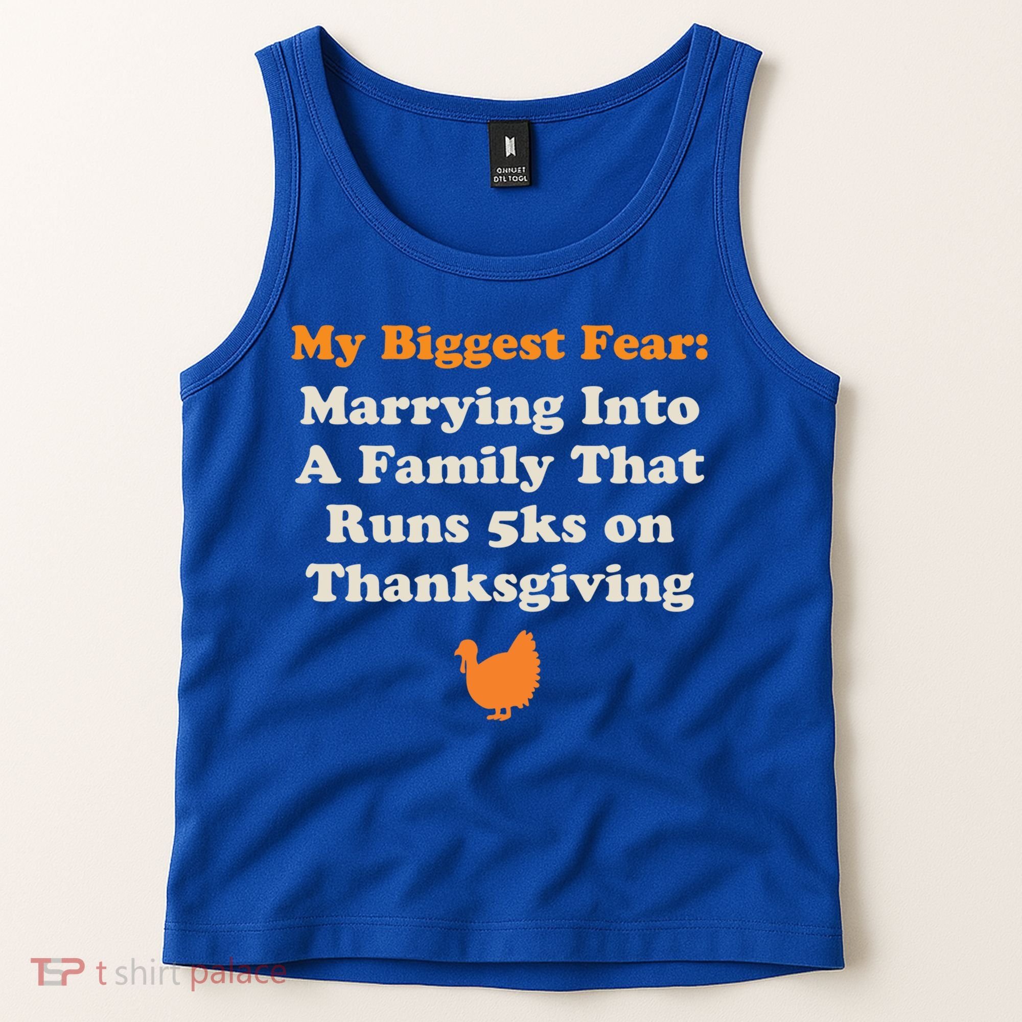 Funny Thanksgiving Running Turkey Trot Marrying Into Family Gift Tank Top
