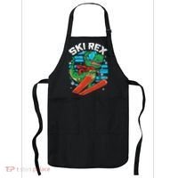 Funny Tyrannosaurus Rex Dinosaur Girls Skiing SKI REX Apron thumb 0