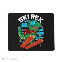 Funny Tyrannosaurus Rex Dinosaur Girls Skiing SKI REX Mousepad thumb 0