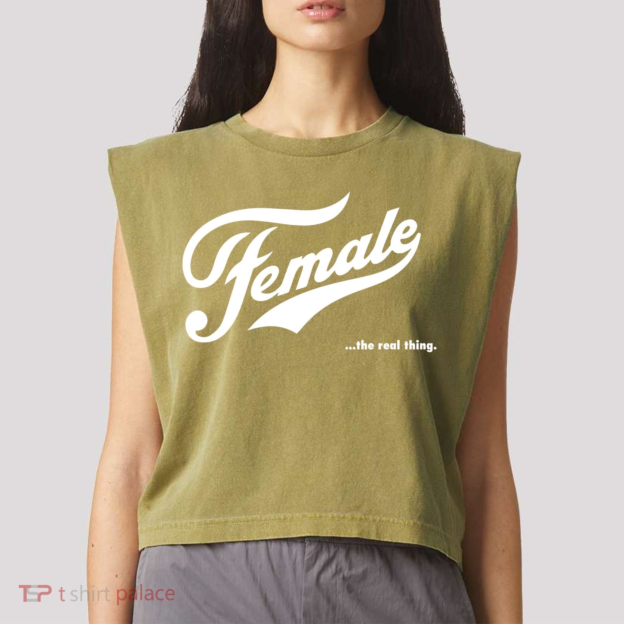 Female The Real Thing Garment-Dyed Women's Muscle Tee