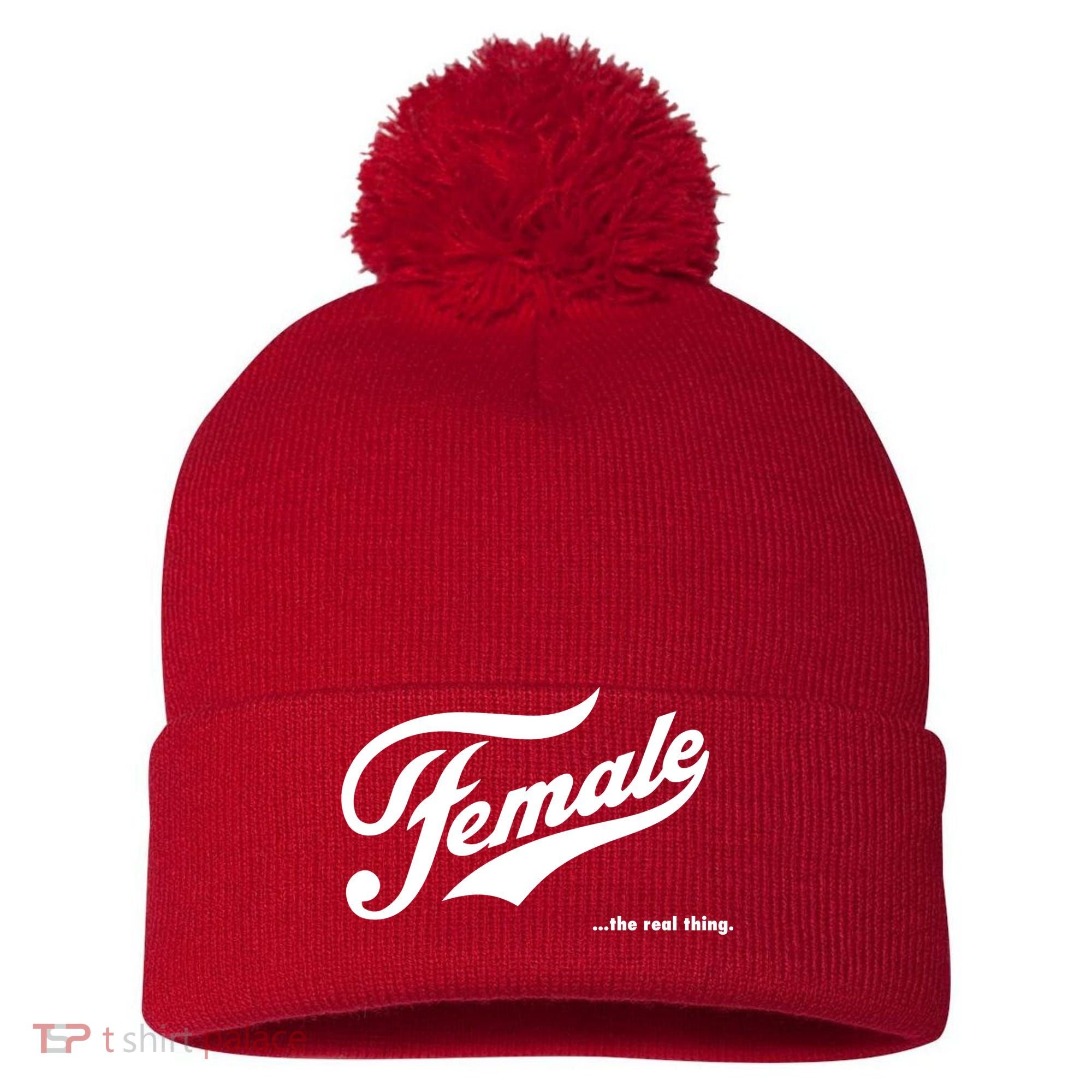 Female The Real Thing Pom Pom 12in Knit Beanie