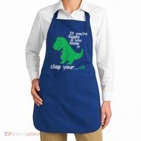 Funny T Rex If You're Happy Gift And You Know It Clap Your Oh Gift Apron thumb 2