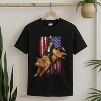 Funny Trump Rodeo Bull Rider Patriotic American Flag Trump T-Shirt thumb 2