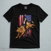 Funny Trump Rodeo Bull Rider Patriotic American Flag Trump T-Shirt thumb 5