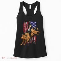 Funny Trump Rodeo Bull Rider Patriotic American Flag Trump Women's Tank Top thumb 0