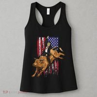 Funny Trump Rodeo Bull Rider Patriotic American Flag Trump Women's Tank Top thumb 3