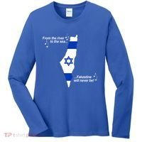 From The River To The Sea Fakestine Will Never Be Israel Women's Long Sleeve Shirt thumb 0