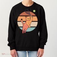 Funny Tennis Racket Cat Playing Tennis Women's Sweatshirt thumb 0