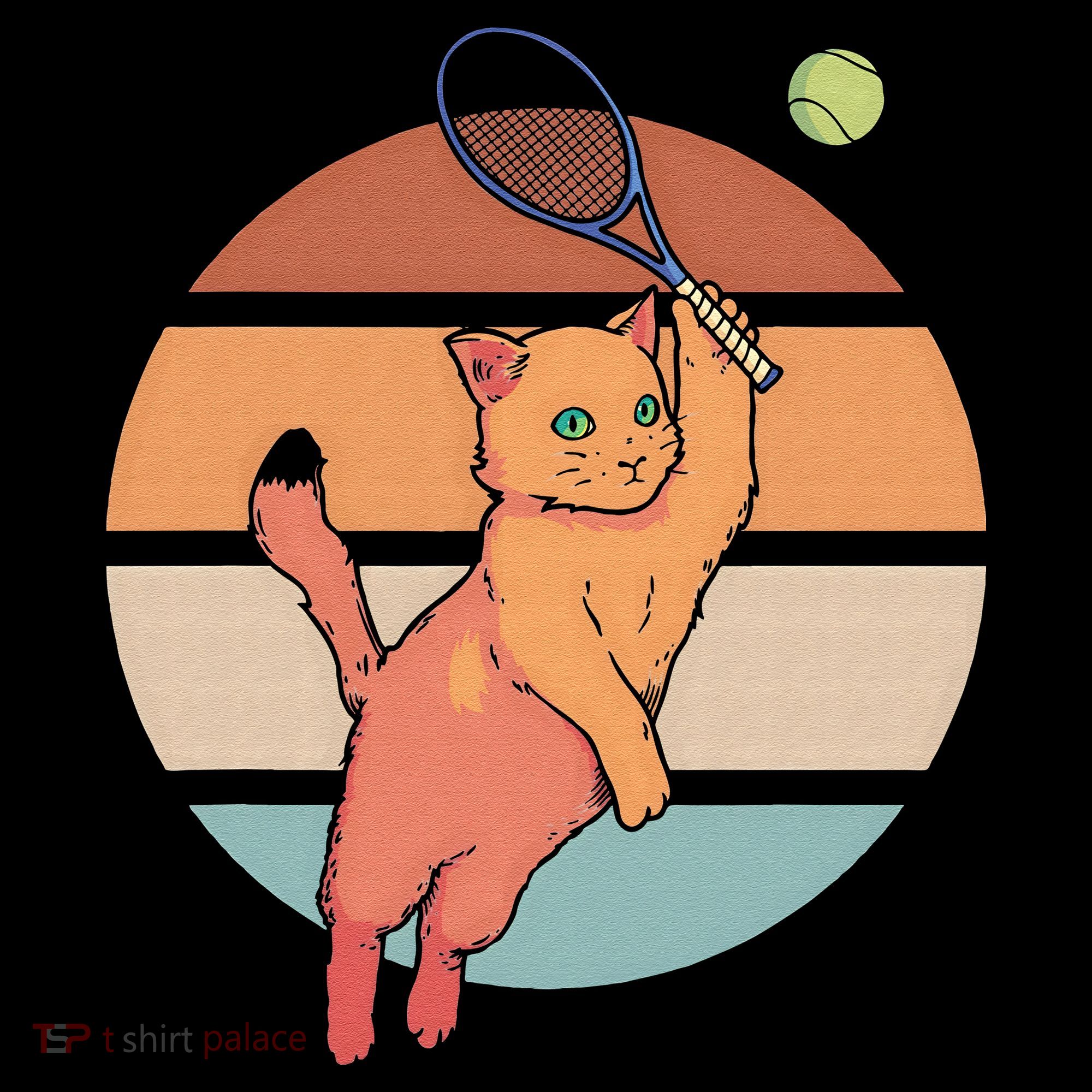 Funny Tennis Racket Cat Playing Tennis Coffee Mug