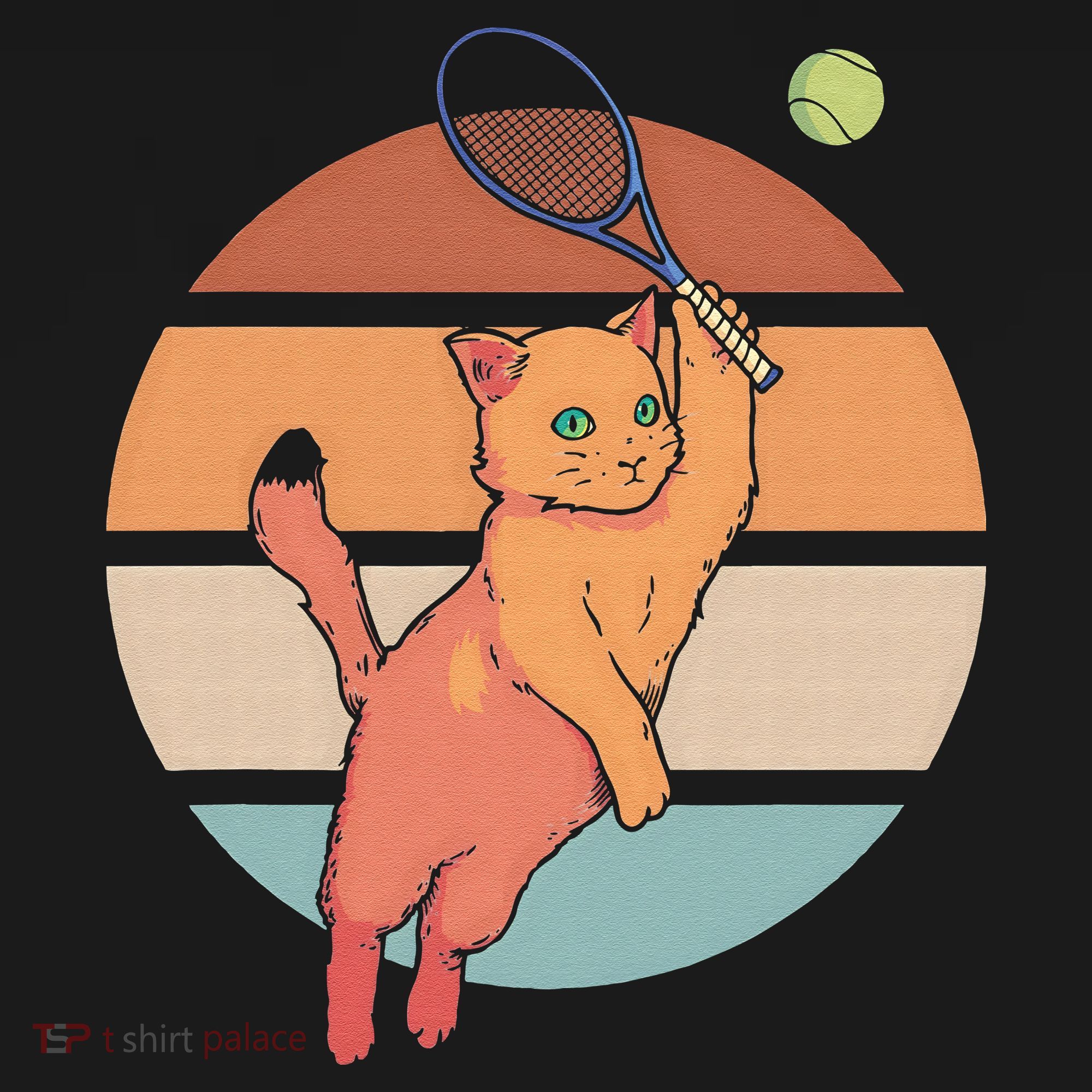 Funny Tennis Racket Cat Playing Tennis Kids Sweatshirt