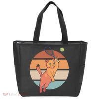 Funny Tennis Racket Cat Playing Tennis Tote Bag thumb 0