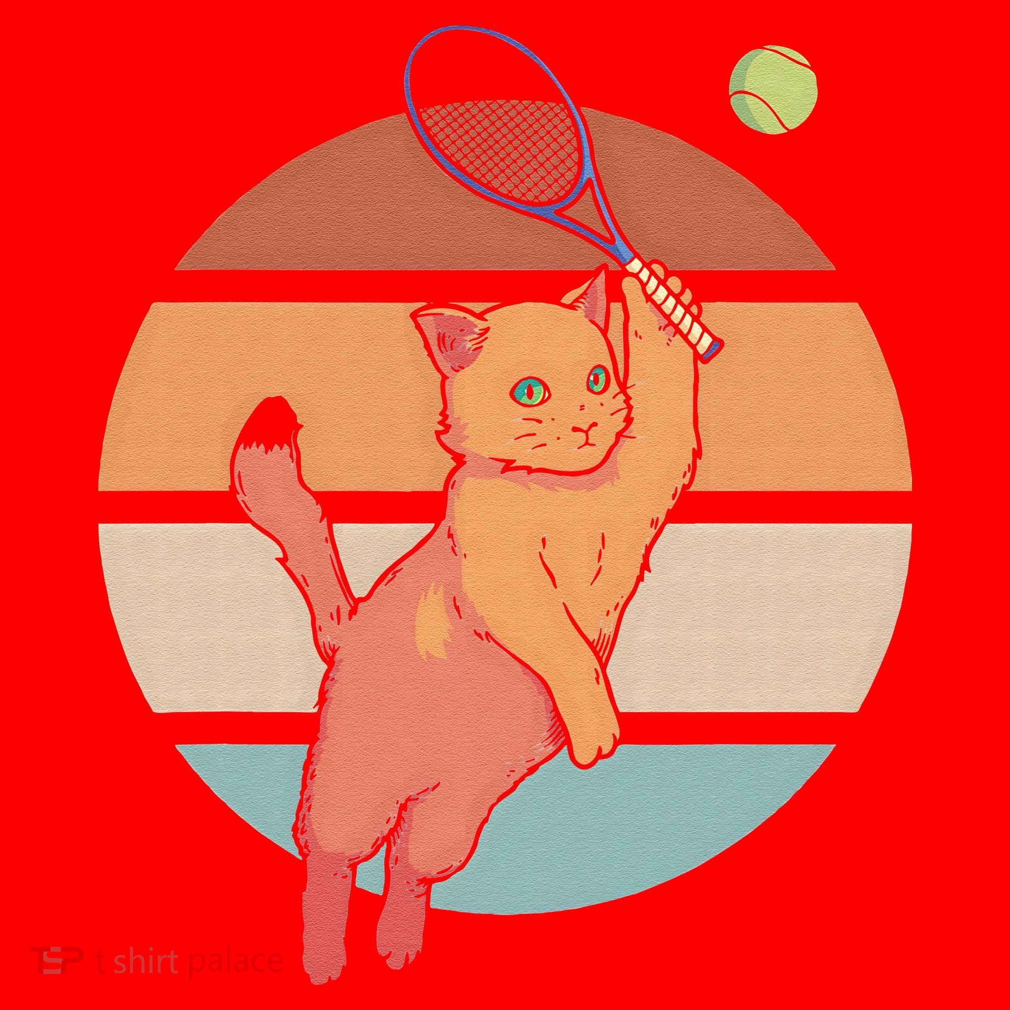 Funny Tennis Racket Cat Playing Tennis Santa Hat