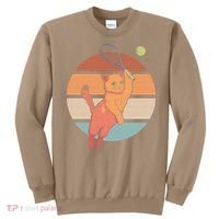 Funny Tennis Racket Cat Playing Tennis Sweatshirt thumb 0