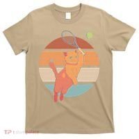 Funny Tennis Racket Cat Playing Tennis T-Shirt thumb 0