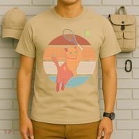 Funny Tennis Racket Cat Playing Tennis T-Shirt thumb 6