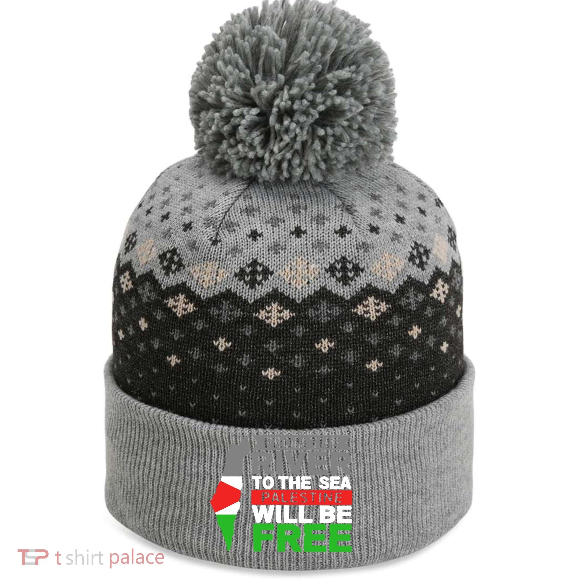 From The River To The Sea Palestine Will Be Free The Baniff Cuffed Pom Beanie
