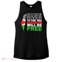 From The River To The Sea Palestine Will Be Free Ladies PosiCharge Tri-Blend Wicking Tank thumb 0