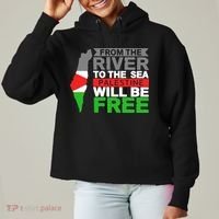 From The River To The Sea Palestine Will Be Free Ladies Heavyweight Boxy Pullover Hoodie thumb 0