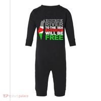 From The River To The Sea Palestine Will Be Free Infant Fleece One Piece thumb 0