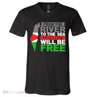 From The River To The Sea Palestine Will Be Free V-Neck T-Shirt thumb 0