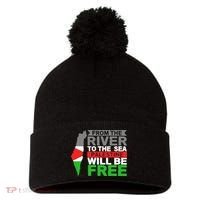 From The River To The Sea Palestine Will Be Free Pom Pom 12in Knit Beanie thumb 0
