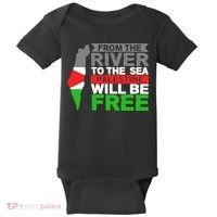 From The River To The Sea Palestine Will Be Free Baby Bodysuit thumb 0