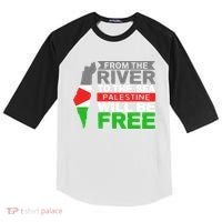 From The River To The Sea Palestine Will Be Free Kids Colorblock Raglan Jersey thumb 0