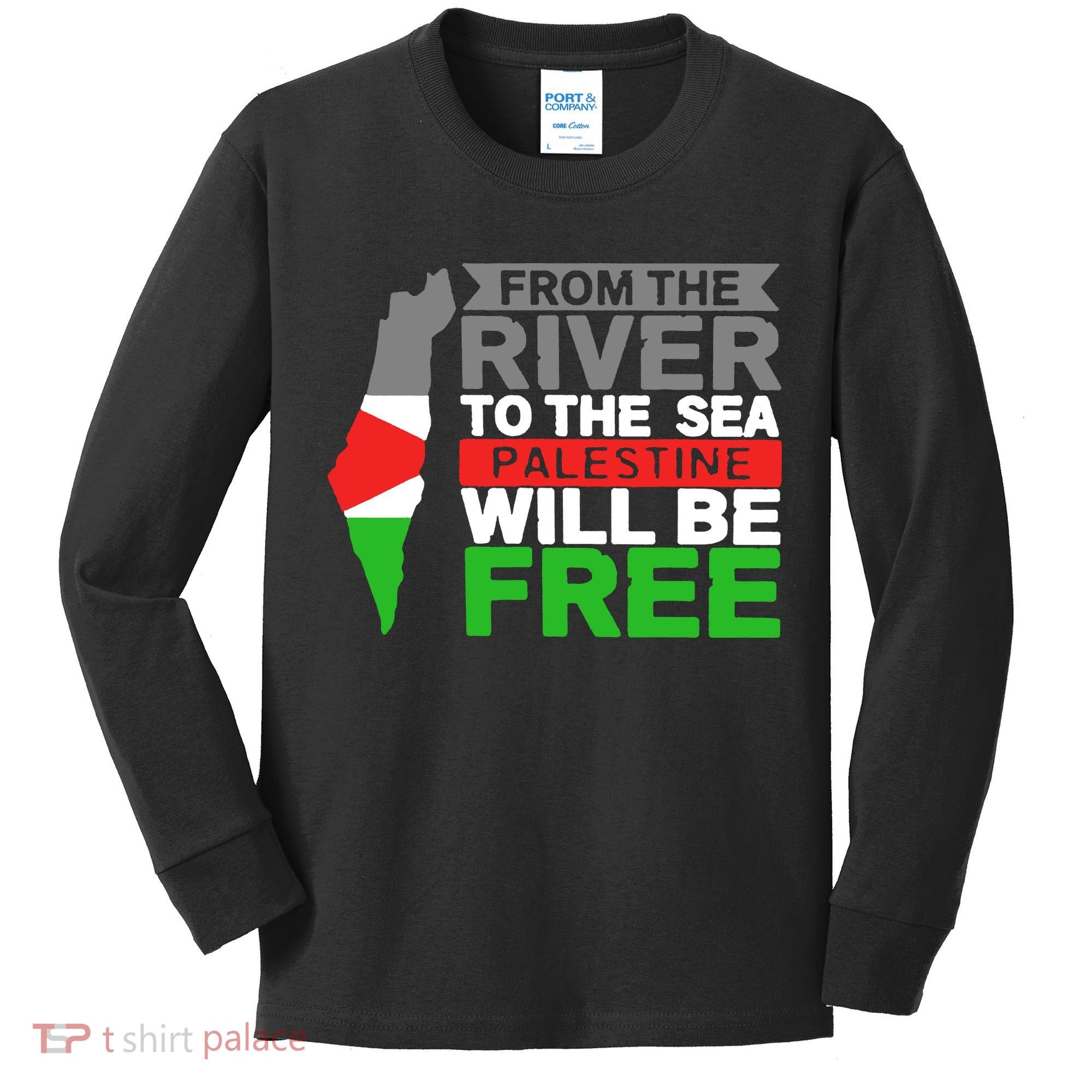From The River To The Sea Palestine Will Be Free Kids Long Sleeve Shirt