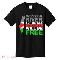 From The River To The Sea Palestine Will Be Free Kids T-Shirt thumb 0