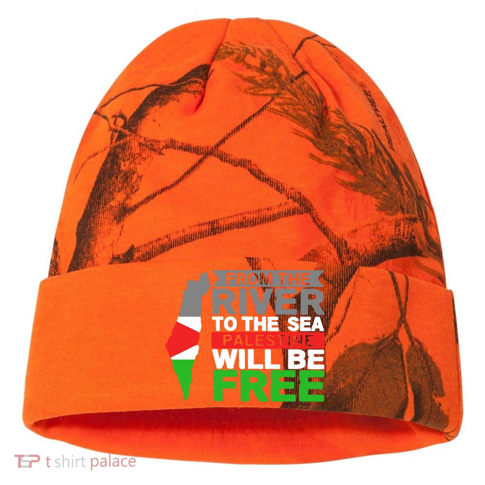From The River To The Sea Palestine Will Be Free Kati Licensed 12" Camo Cuffed Beanie