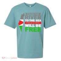 From The River To The Sea Palestine Will Be Free Sueded Cloud Jersey T-Shirt thumb 0