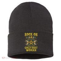 Funny Tee Rock On Gold Dust Woman Gift for Birthday Sustainable Knit Beanie thumb 0