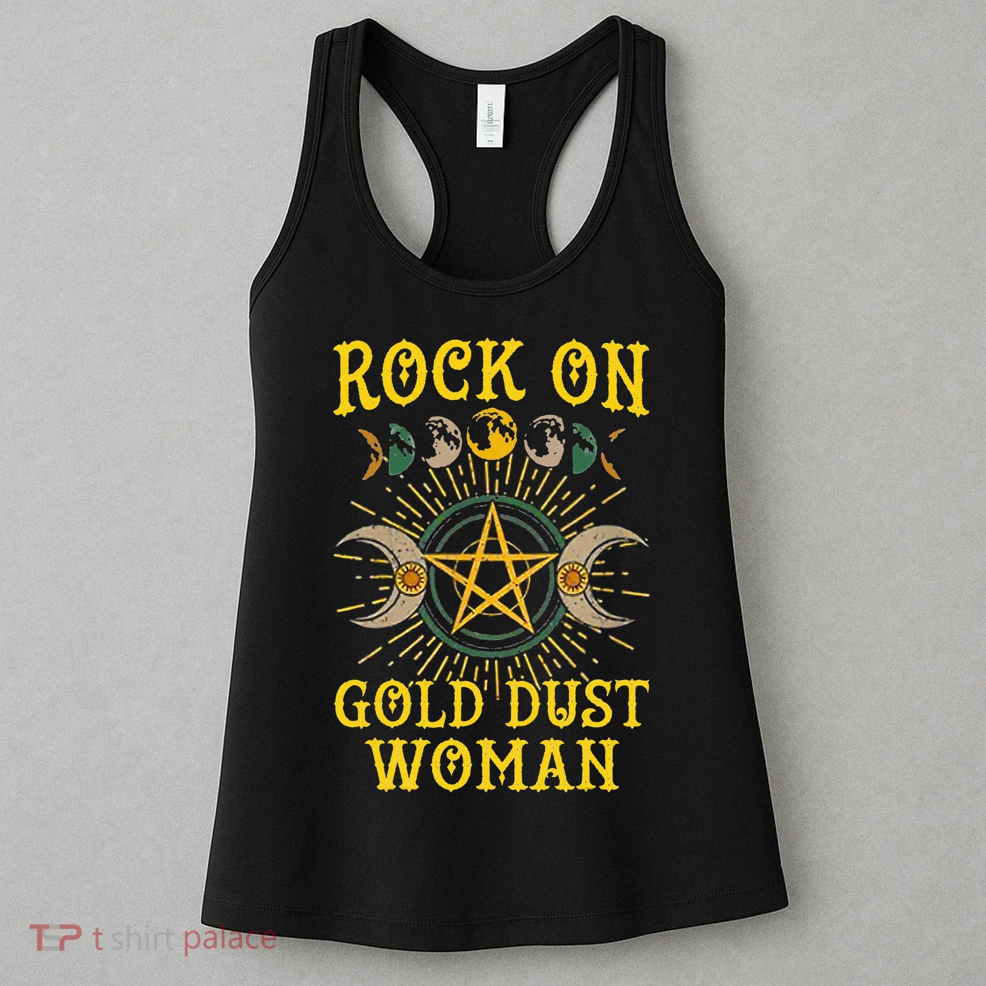 Funny Tee Rock On Gold Dust Woman Gift for Birthday Women's Tank Top