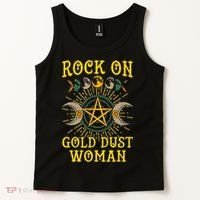 Funny Tee Rock On Gold Dust Woman Gift for Birthday Tank Top thumb 2