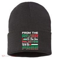 From The River To The Sea Palestine Will Be Free Sustainable Knit Beanie thumb 0