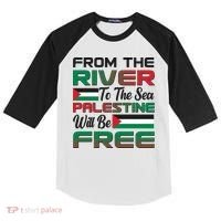 From The River To The Sea Palestine Will Be Free Kids Colorblock Raglan Jersey thumb 0